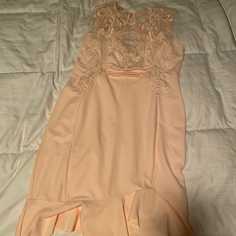 Shorts pink formal dress. Ruffles